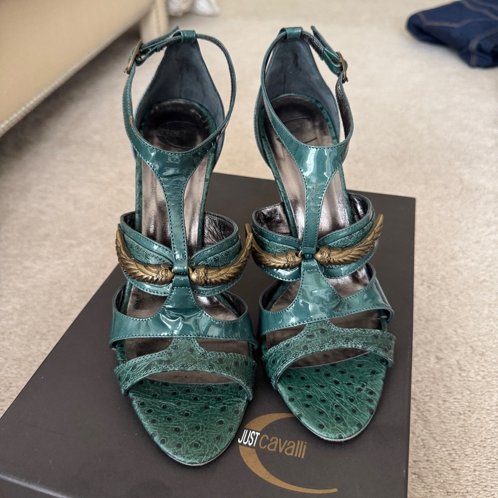 Vintage Just Cavalli Sea Green Strappy Sandal